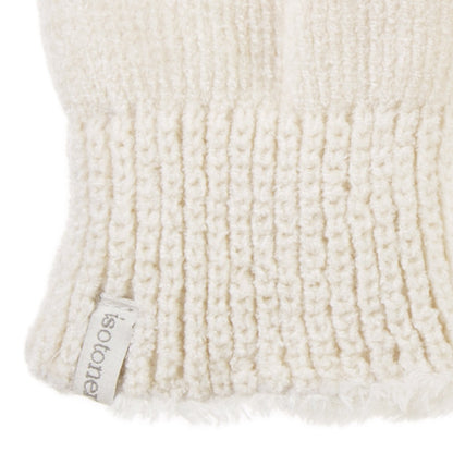 Women’s Lined Chenille Glove in Ivory close up on cuff