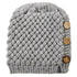 Women’s Chunky Button Hat in Heather Grey