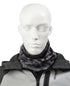 Men’s Antimicrobial Fleece Gaiter in Black Camo pulled around a mannequins neck 
