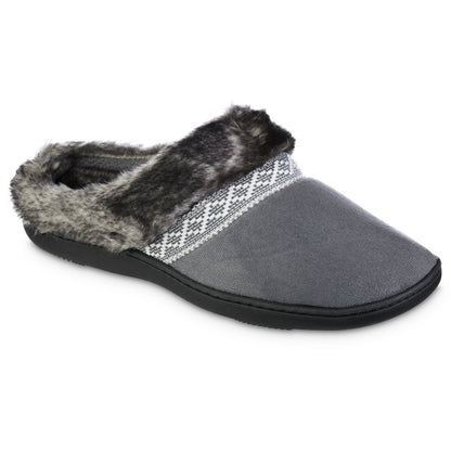 Women’s Microsuede Basil Hoodback Slippers in Mineral Right Angled View