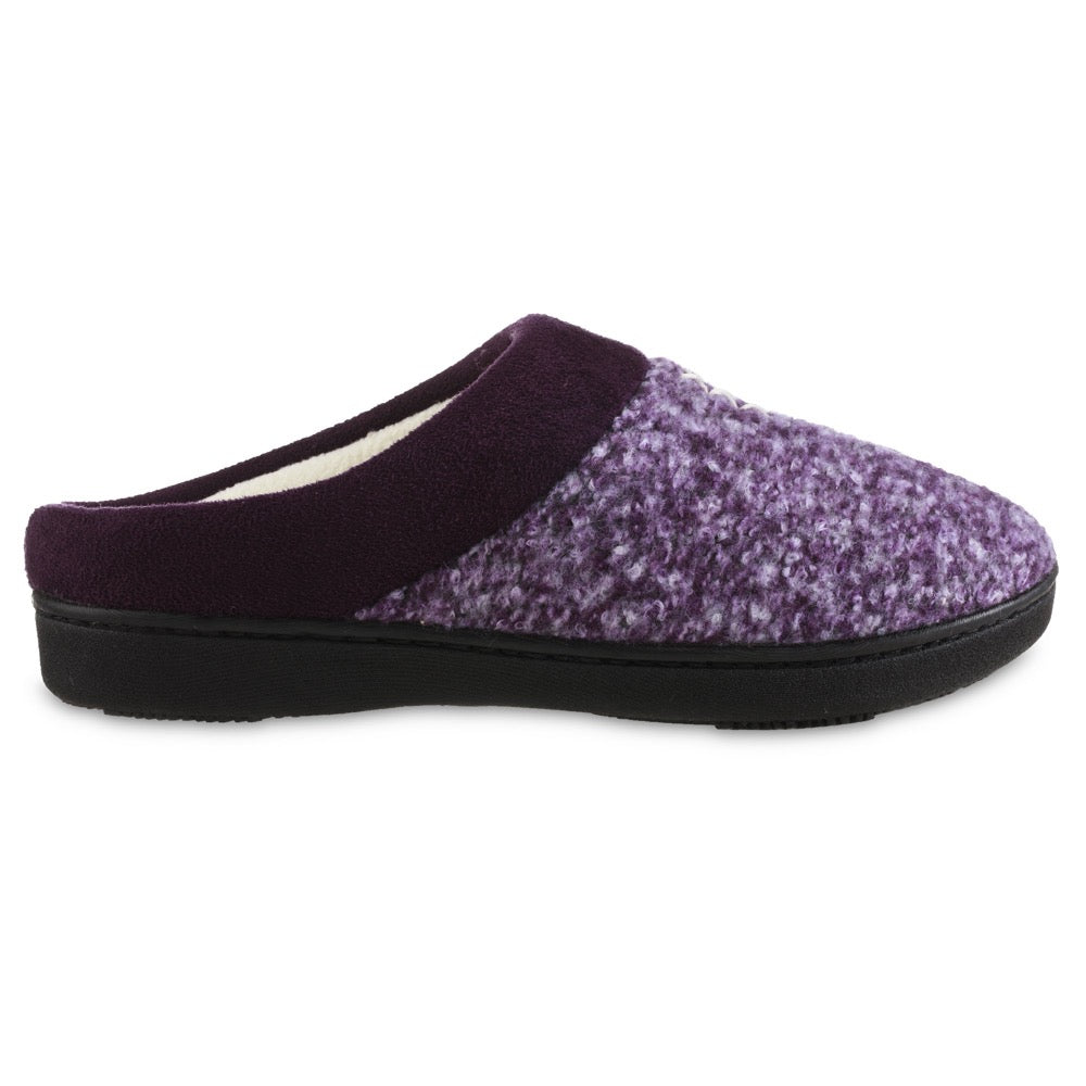 Women’s Heathered Knit Jessie Hoodback Slippers in Majestic Purple Profile