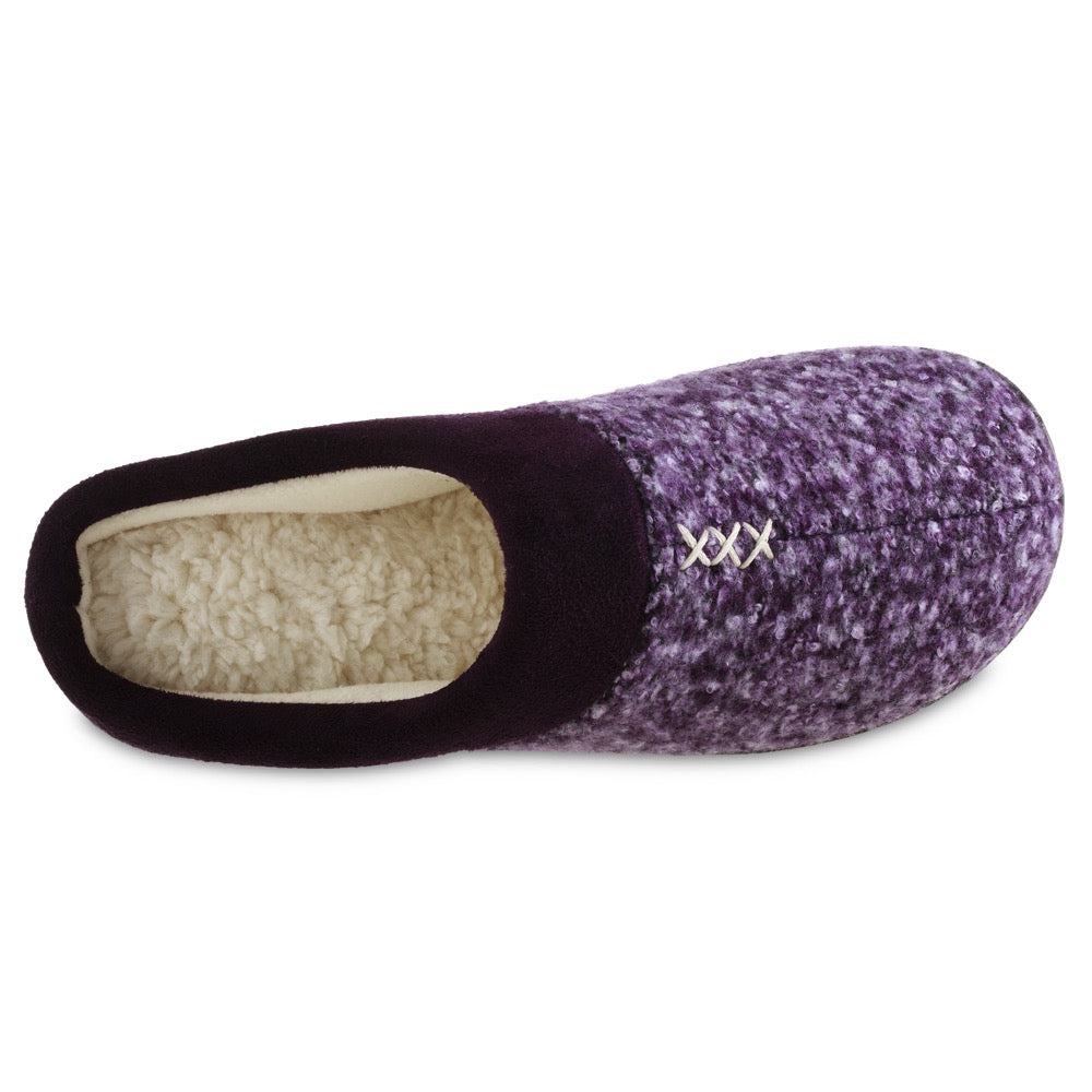 Women’s Heathered Knit Jessie Hoodback Slippers in Majestic Purple Inside Top View