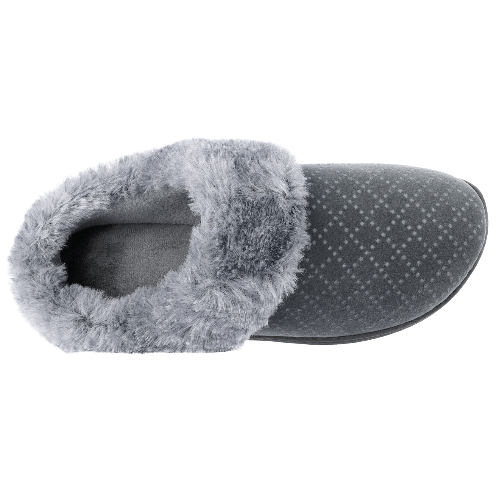 Isotoner Women’s Velour Sabrine Hoodback Slippers - Mineral Top View