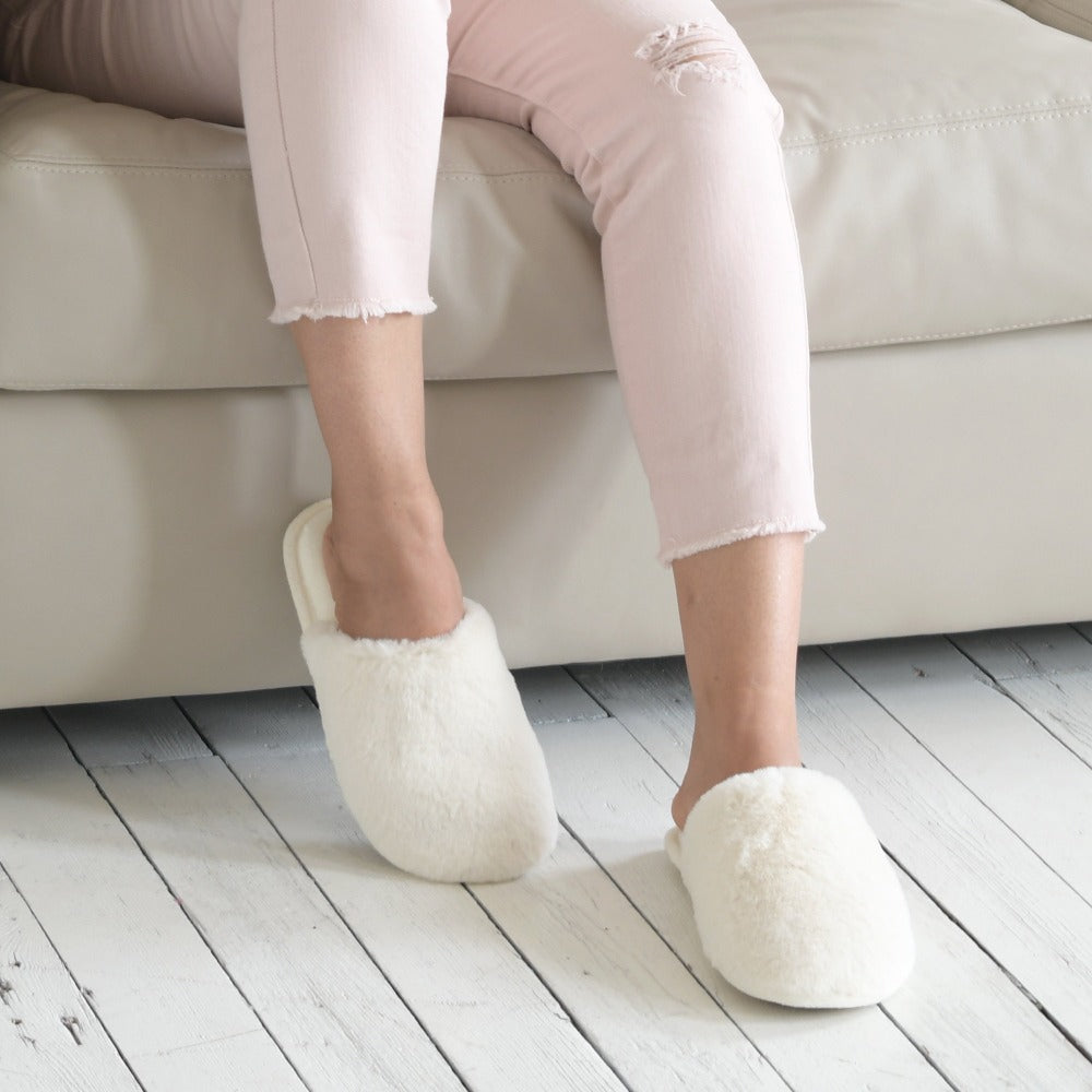 Women s Recycled Faux Fur Shay Clog Slippers Isotoner USA
