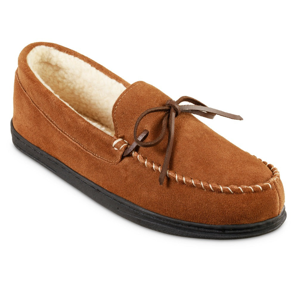 Men's Genuine Suede Moccasin Slippers Isotoner.com USA