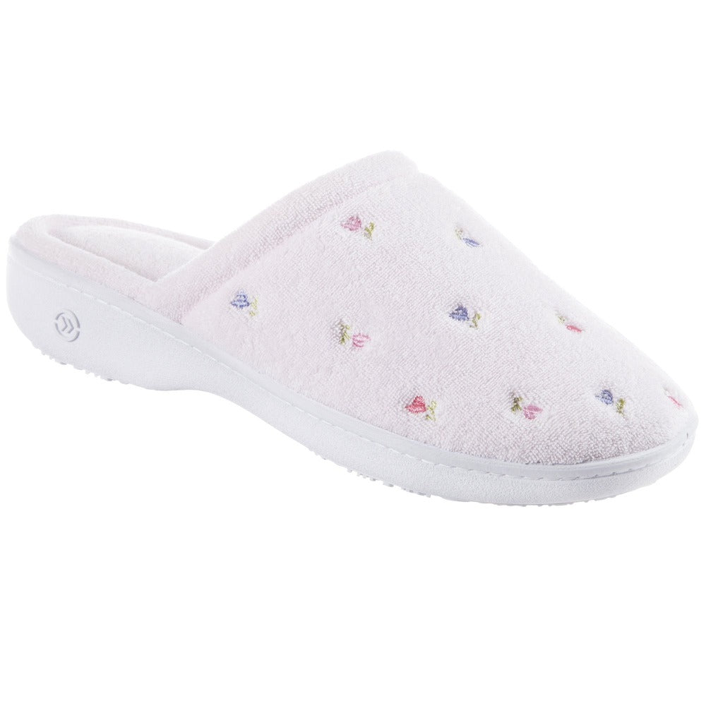 Women’s Embroidered Floral Terry Clog Slippers