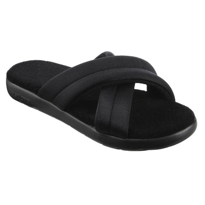Women’s Zenz Satin Pintuck Slide in Black Right Angled View