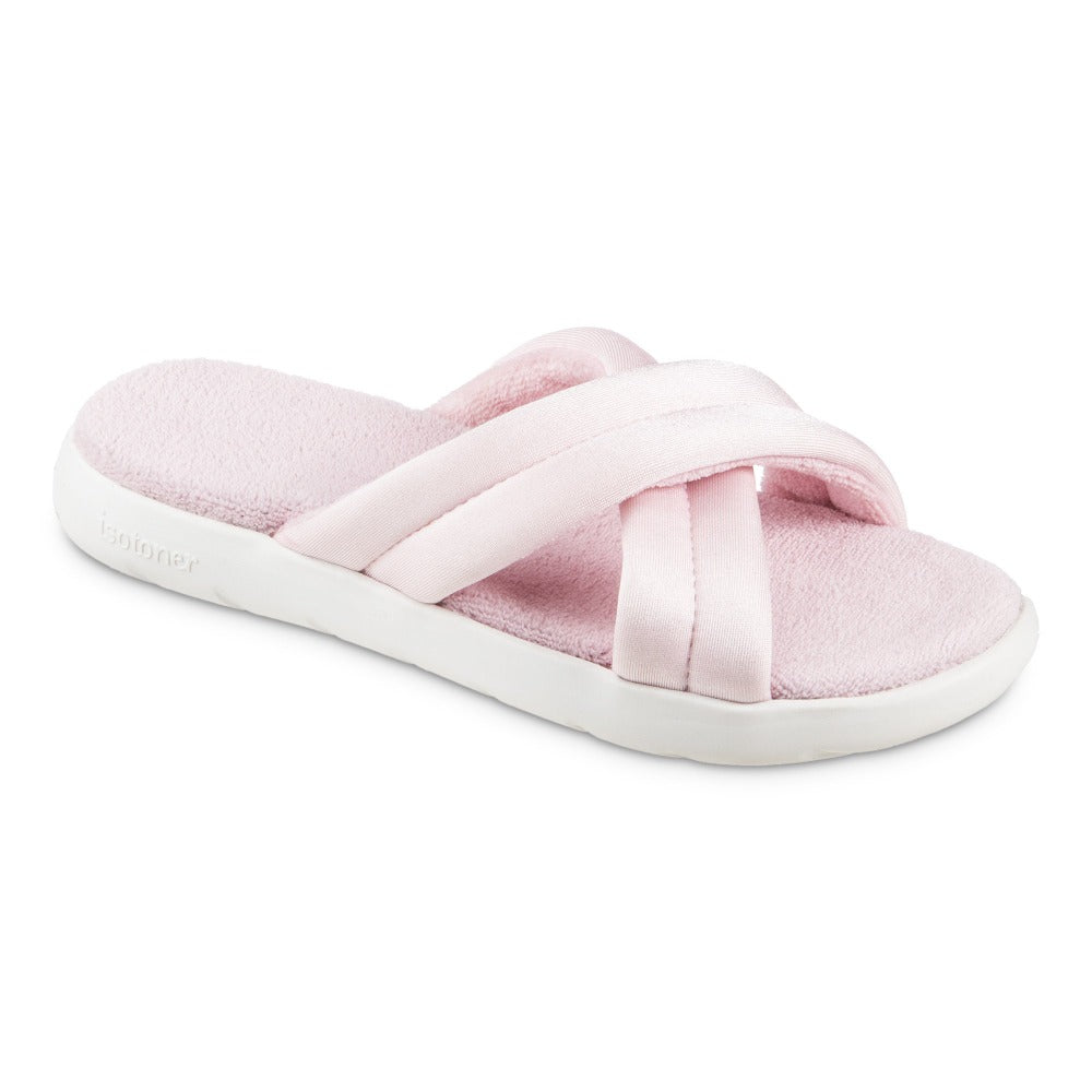 Women’s Zenz Satin Pintuck Slide in Evening Sands Pink Right Angled View