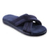 Women’s Zenz Satin Pintuck Slide in Navy Blue Right Angled View