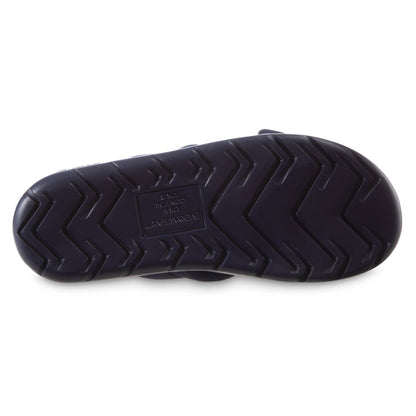 Women’s Zenz Satin Pintuck Slide in Navy Blue Bottom Sole Tread