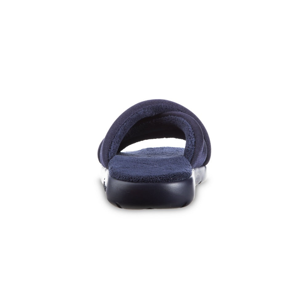 Women’s Zenz Satin Pintuck Slide in Navy Blue Back Heel