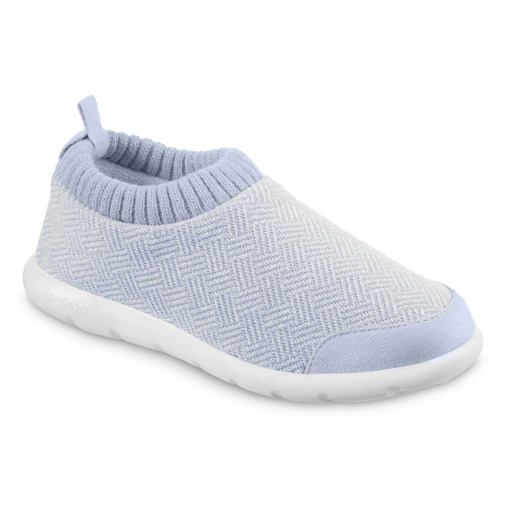 Women’s Zenz Hatch Knit Sock Bootie in Blue Fog Right Angled View