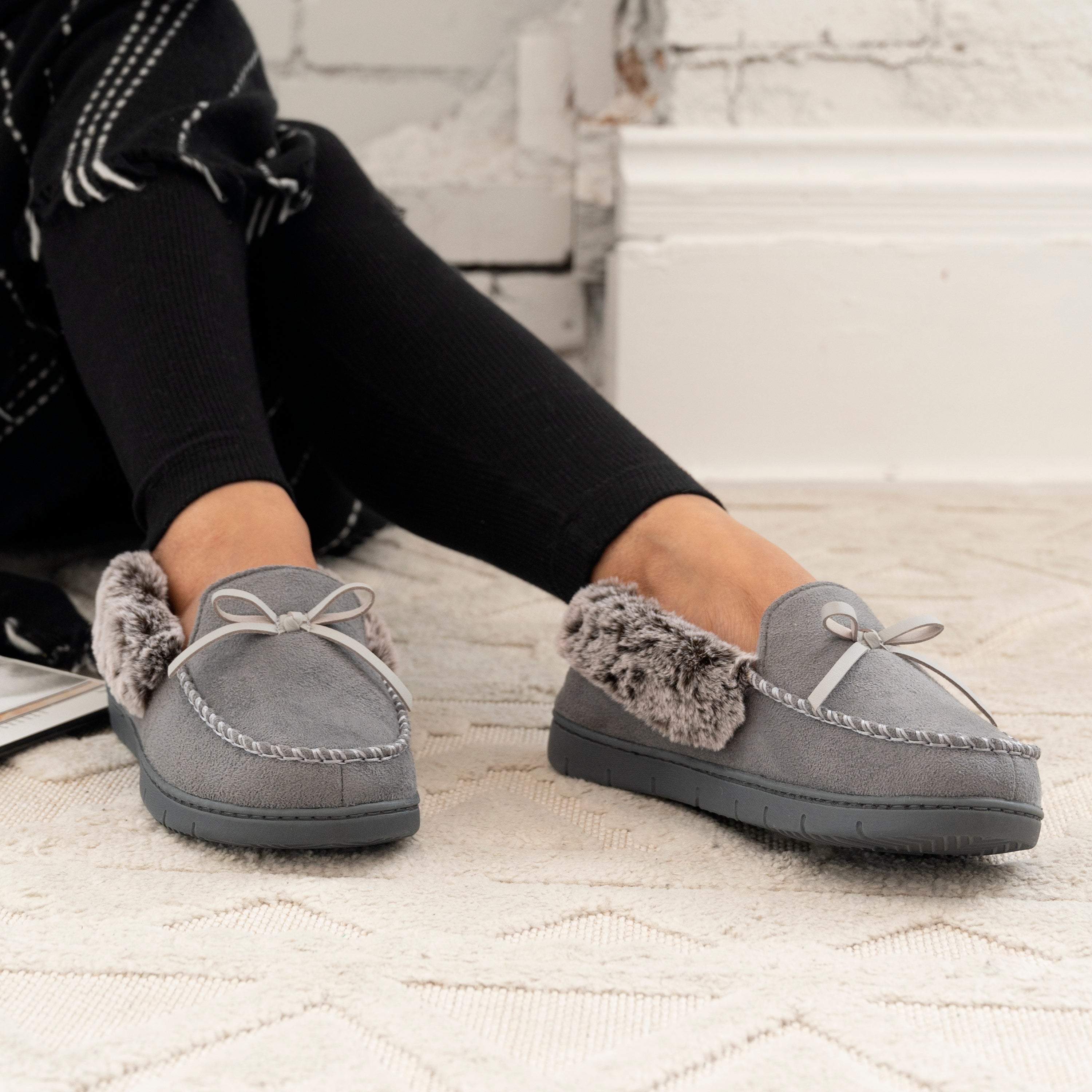 Women's Microsuede ECO Moccasin Slippers Isotoner.com